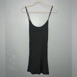 Brandy Melville stretchy soft striped mini dress black white